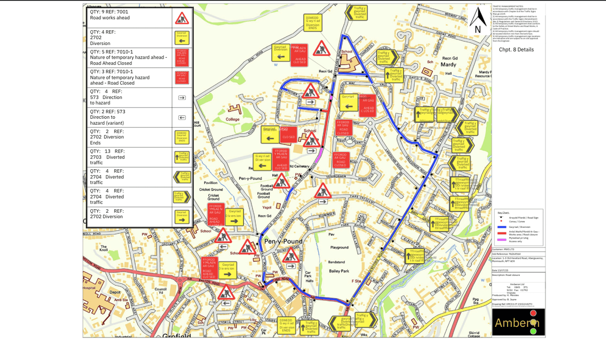 UPDATE Amended route following urgent closure of Old Hereford Road